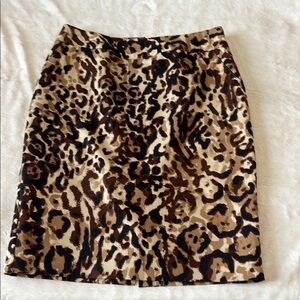 Merona Brown Leopard Print Pencil Skirt